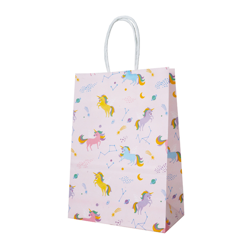 Пакет подарочный "Единороги", Крафт 15*8*21 см
