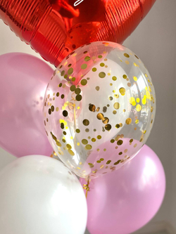Воздушные шары для девушки красный/розовый/белый №3554