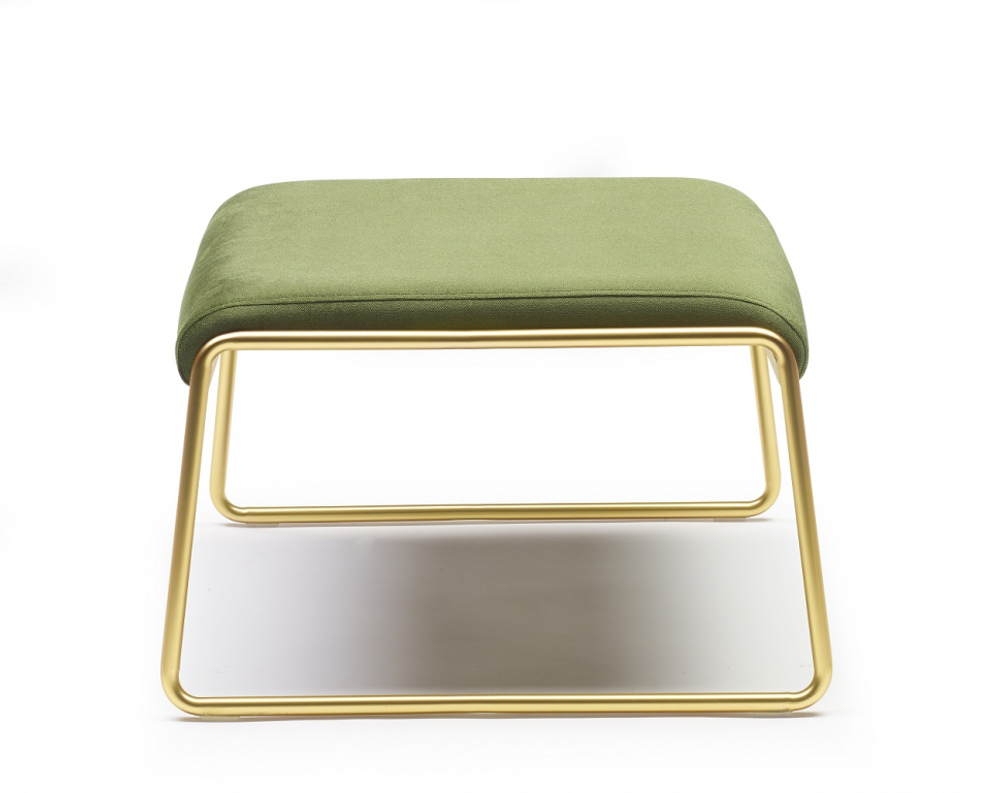 Пуф с обивкой Scab Design Lisa Lounge Pouf, сатинированная латунь, зеленый