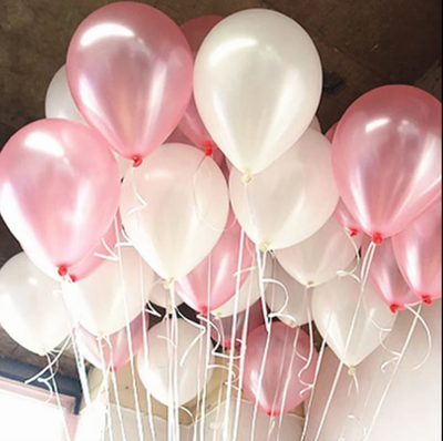 Шары с гелием под потолок perl White & perl Pink 21 шар