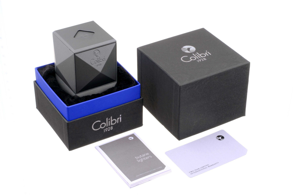 Зажигалка настольная Colibri Quasar, тройное турбопламя, Оружейная сталь