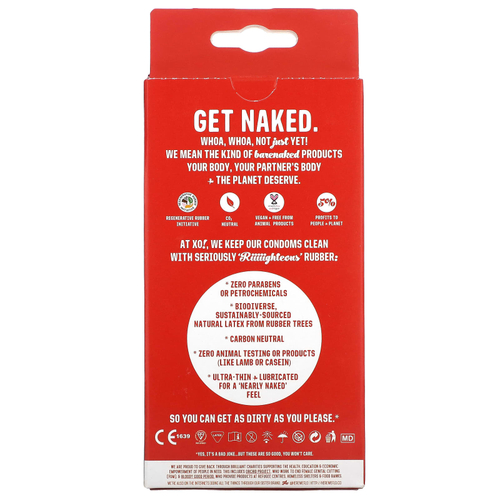 Here We Flo, XO! Ультратонкие презервативы с резиновой смазкой, без запаха, 6 презервативов