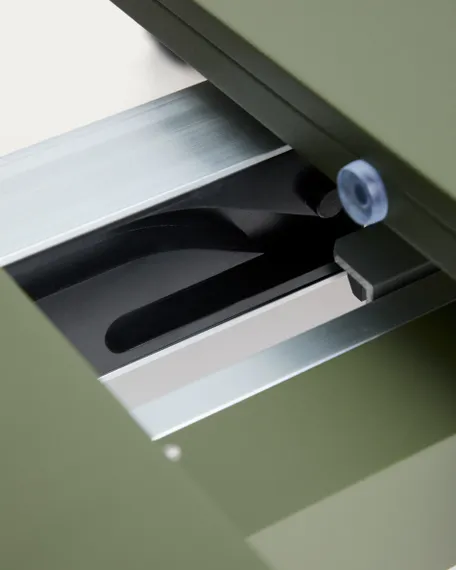 Раздвижной уличный стол Izola из алюминия с зеленой отделкой, 185 (235) x 100 см