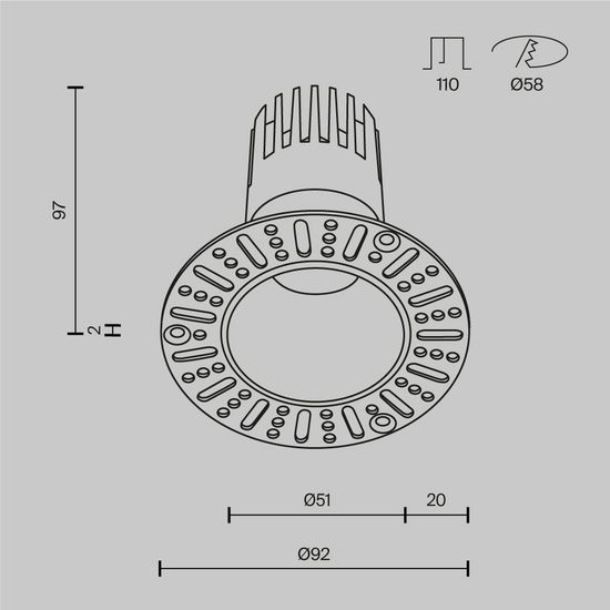 Встраиваемый светильник Technical DL120-10W-2.7K-TRS-B
