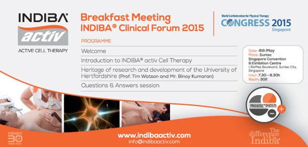 INDIBA activ приглашает на Конгресс по физиотерапии в Сингапуре
