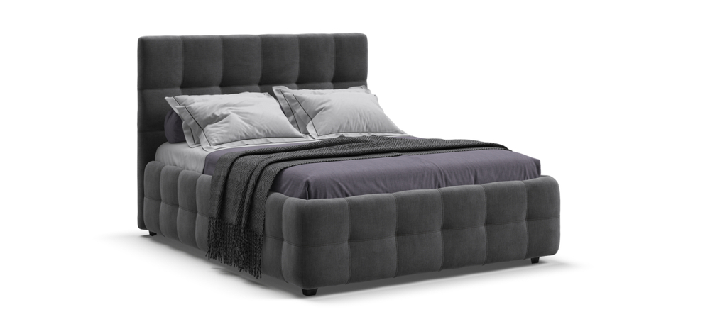 Босс Кровать+ПМ 180 Велюр Монолит серый