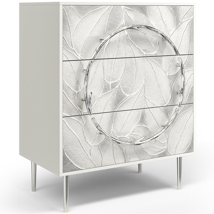 Комод Арт Стайл с 3 ящиками Стайл Айс Античное серебро