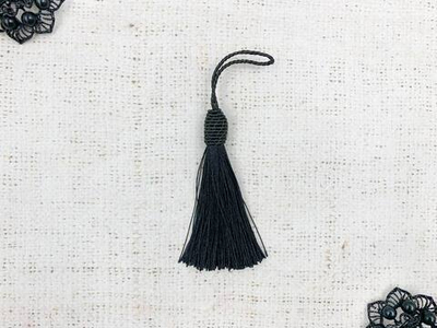 Кисть декоративная, L 14 см, чёрный