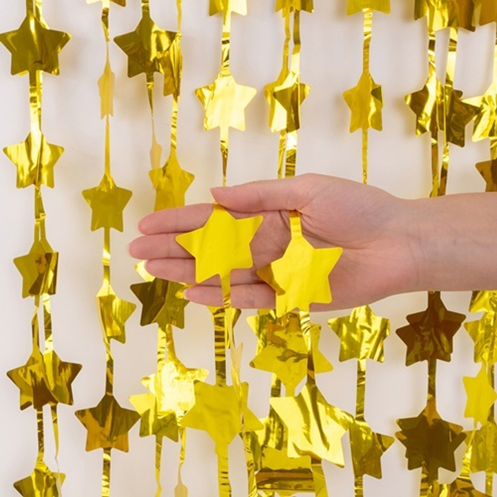 Занавес Звезда золото металлик 100*200 см