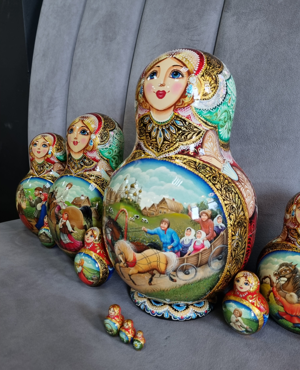 Матрешка "Лето в деревне" Русские мотивы 15мест