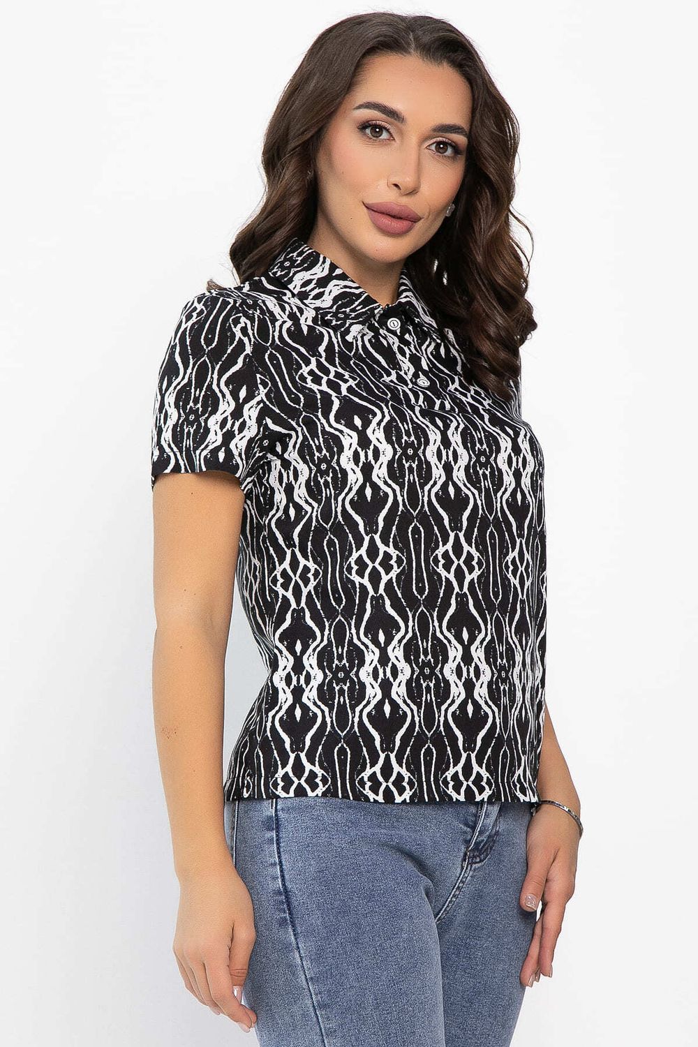 Поло Тренди (черное/узор) Б14093-10М LT Collection