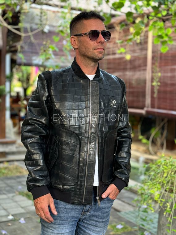 Мужская куртка из кожи крокодила Philipp Plein JT-130