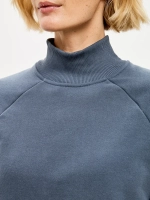 Свитер теплый с воротником свитшот серый