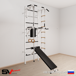 Шведская стенка Sv Sport 506 (Турник стандарт/Брусья/Скамья/Канат/Кольца/Лестница)