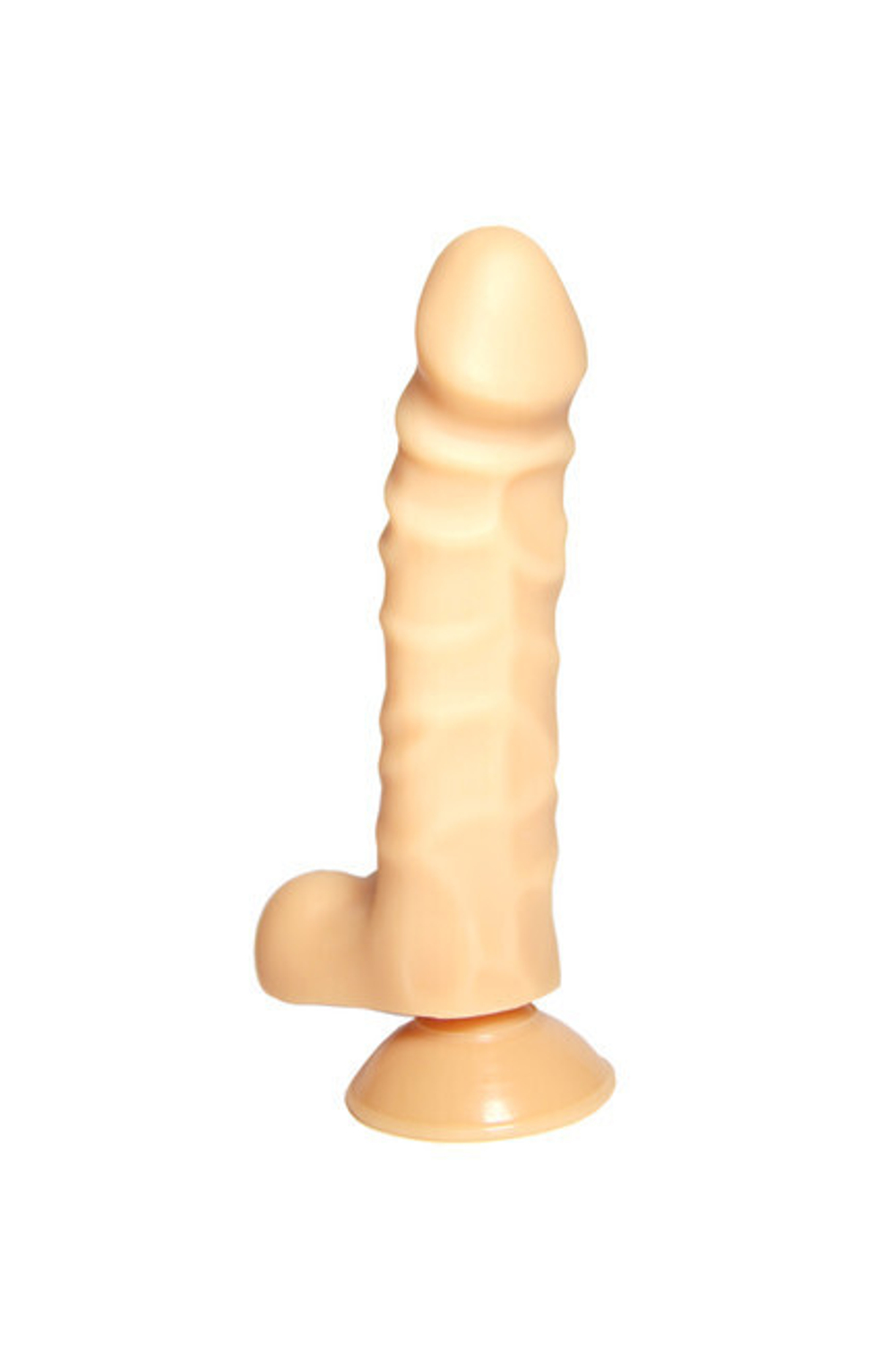 Фаллоимитатор рельефный на присоске 18 см (Цвет: телесный)