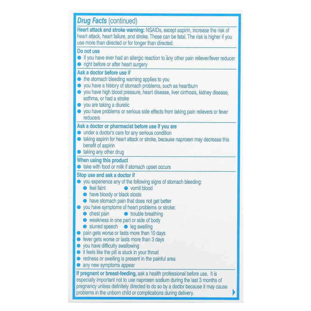 Aleve, Напроксен натрия в таблетках, боль в спине и мышцах, 220 мг, 90 таблеток