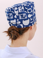 Колпак медицинский женский синего цвета с принтом игрушки