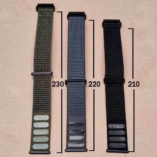 Ремешок TacFit 26 мм. для Garmin Fenix 7x / 6x / 5x / 3, Enduro 2 / Tactix 7, Tactix Delta нейлоновый быстросъемный на липучках (Серый)