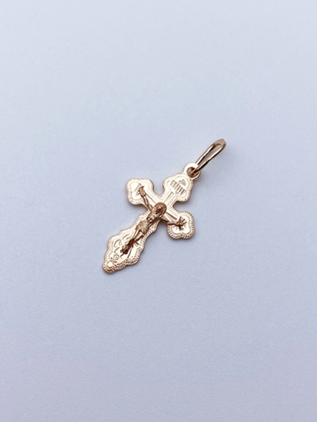 Крест из серебра/Позолота/С подвижным ухом/С алмазной огранкой