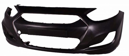 Бампер (оригинал) передний окрашенный Hyundai Solaris (11-) (Черный MZH)