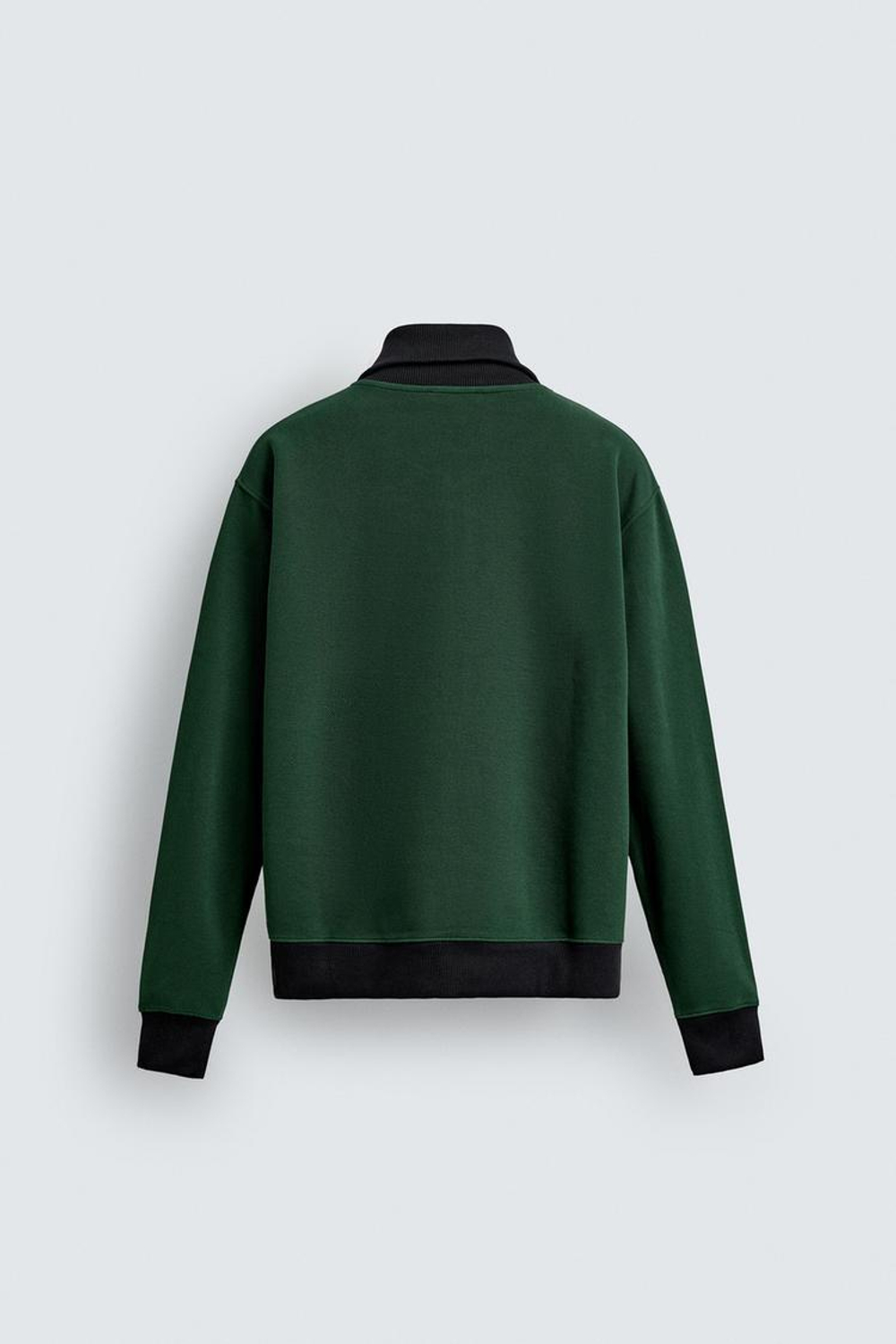 ZARA ТОЛСТОВКА В СТИЛЕ КОЛОР-БЛОК, ЗЕЛЕНЫЙ