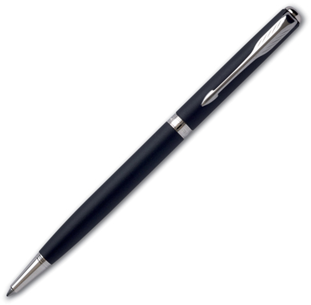 Шариковая ручка Parker Sonnet Slim, цвет - матово-черный/серебро