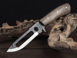 Рыбацкий нож "Акула", цельнометаллический, сталь 65х13, рукоять орех