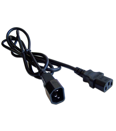 Шнур питания C13-C14, 3х0.75, 220В, 10А, черный, 1.8 метра