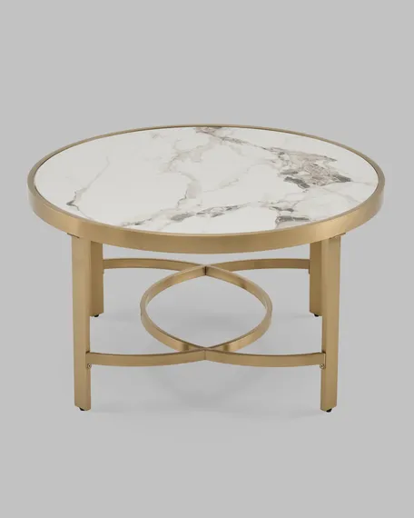 Журнальный столик Адриана 80*80 см светлая керамика