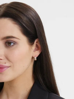 Серьги сережки кольца с камешками бижутерия, сердце 3, золото