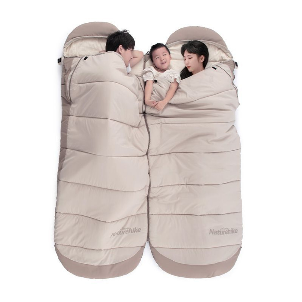 Спальный мешок Naturehike NH21MSD11 коричневый, молния слева, 6927595788295L