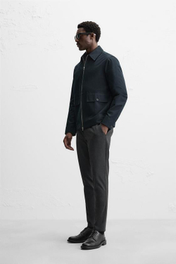 ZARA БРЮКИ SLIM FIT COMFORT, АНТРАЦИТОВО-СЕРЫЙ