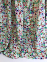 Штапель принт цветы сирень/розов/малинов на ментоловом D05C1