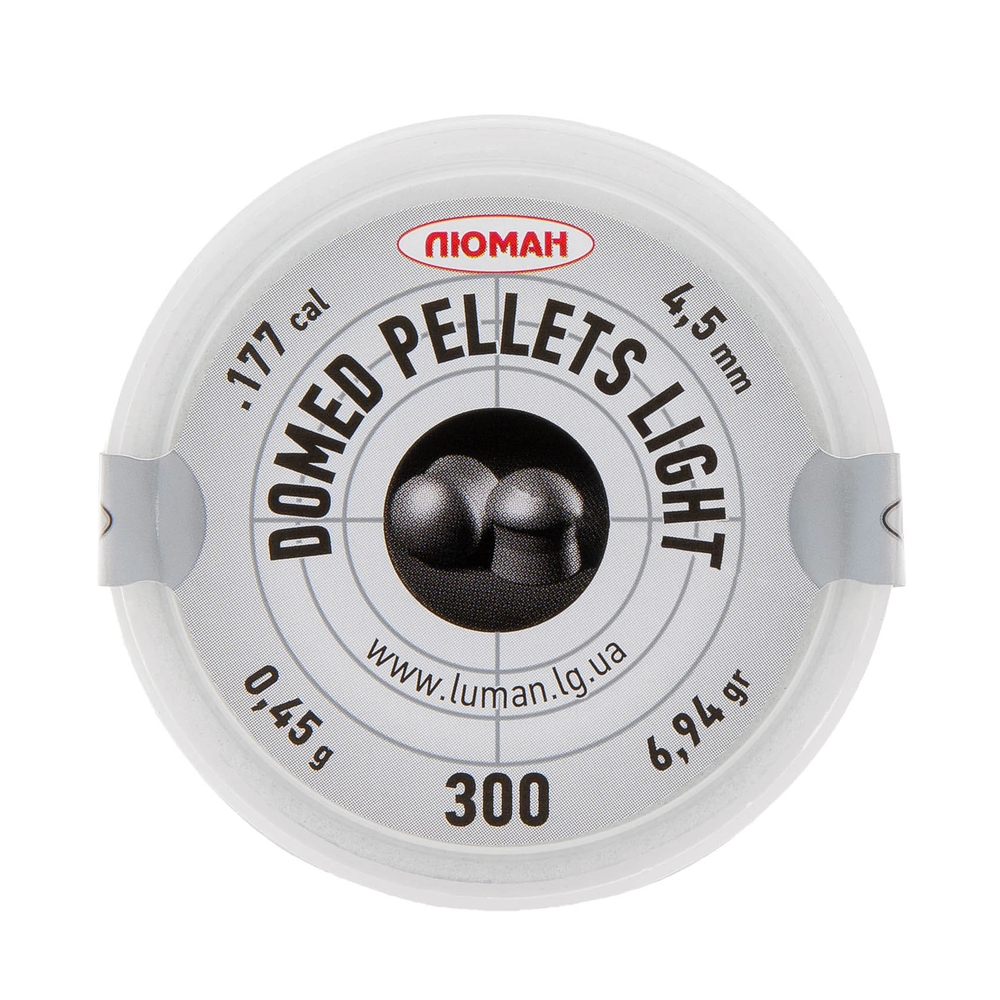 Пуля пневм. 4,5 Люман Domed Pellets Light, 0,45г, 300 шт/бан