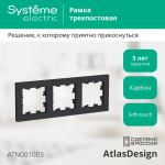ATLASDESIGN 3-постовая РАМКА, универсальная, КАРБОН