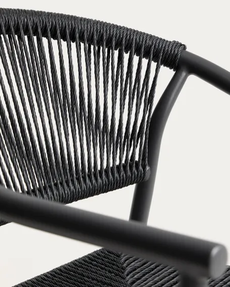 Уличный стул Livadia из серого алюминия и веревки