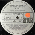 Peter Alexander ‎– Schlager-Rendezvous Mit Peter Alexander 2. Folge (Германия 1968г.)