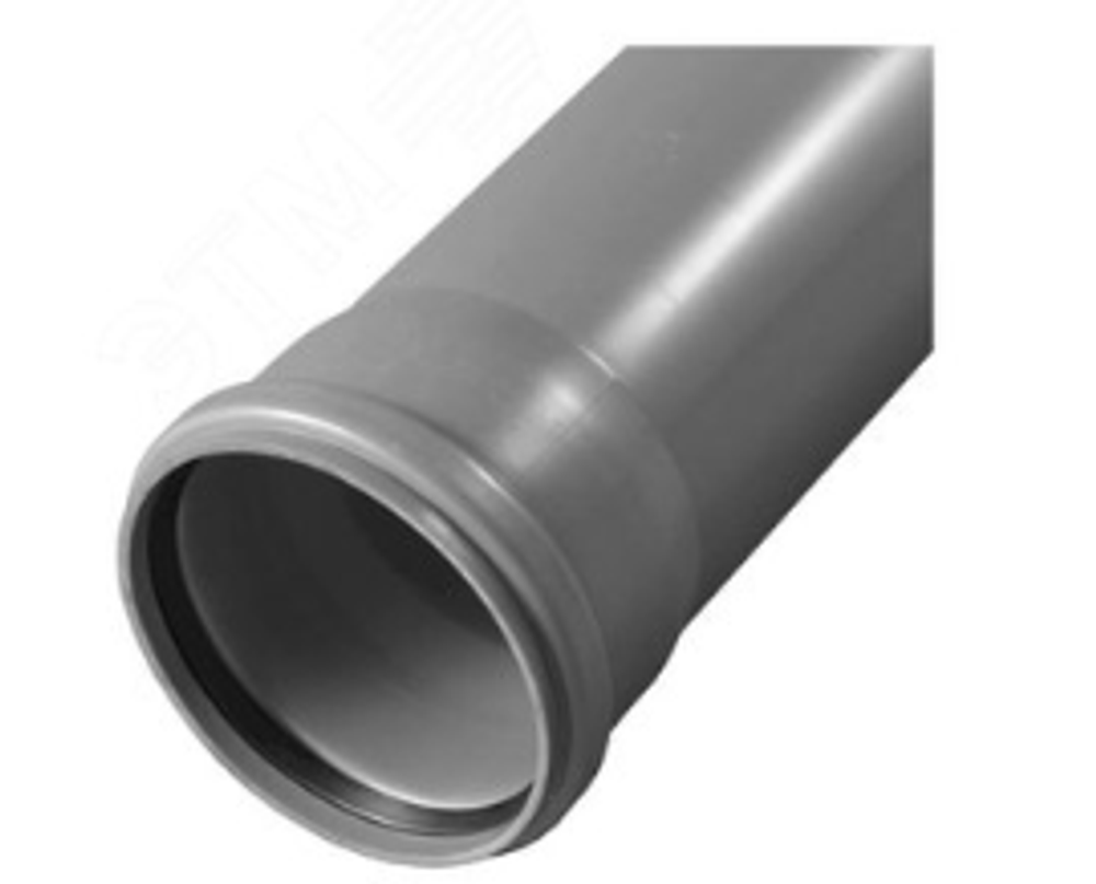 215_ Труба канализационная 110x1000 мм, толщина 2.7, PP однораструбная, серая арт. 201100100 Valfex