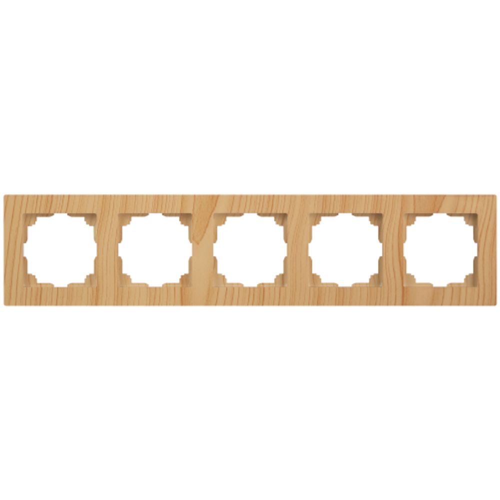 Рамка для розеток и выключателей Intro Accent 6-505-11 на 5 постов, СУ, сосна | Intro