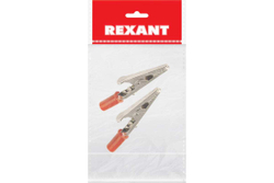 Зажим крокодил REXANT длина 53 мм, ток 15A, 2 шт 16-0009-9