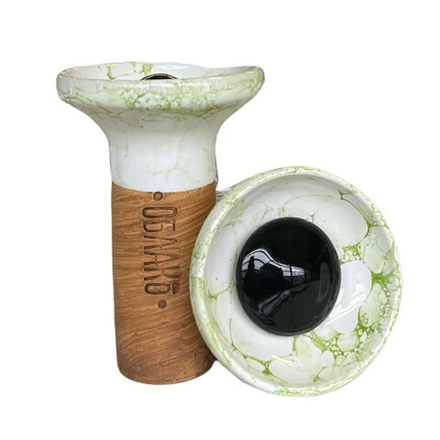 Bowl Oblako Flow - Black on White/Green Marble