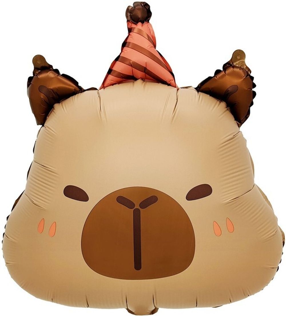 Шар (24''/61 см) Фигура, Капибара в колпачке, 1 шт.