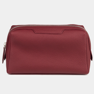 Косметичка кожаная Trapèze вишневого цвета
