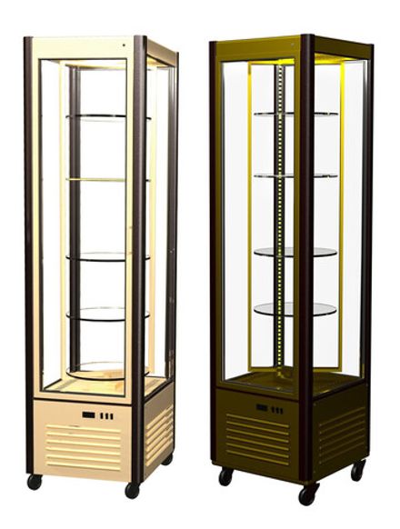 Шкаф кондитерский Полюс R 400Cвр Carboma (Обычная/Люкс) Шоколадно-золотистый