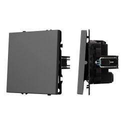 Механизм выключателя одноклавишный перекрёстный SWT-NOBE-MKX1-SFPL-GR (230V, 10A) (Arlight, Серый базальт) 054251