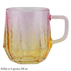 Lenardi 200-011 Набор из 6 кружек 300мл в под.уп.(х8)Стекло