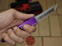 Нож Microtech UTX-85 T/E - фиолетовая рукоять, танто клинок, сатин RK-398