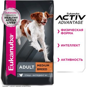 Корм для взрослых собак  средних пород, Eukanuba Dog MEDIUM ADULT