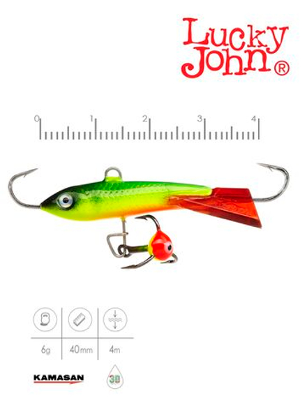 Балансир Lucky John CLASSIC 4 с тр. 40мм/26RT блистер