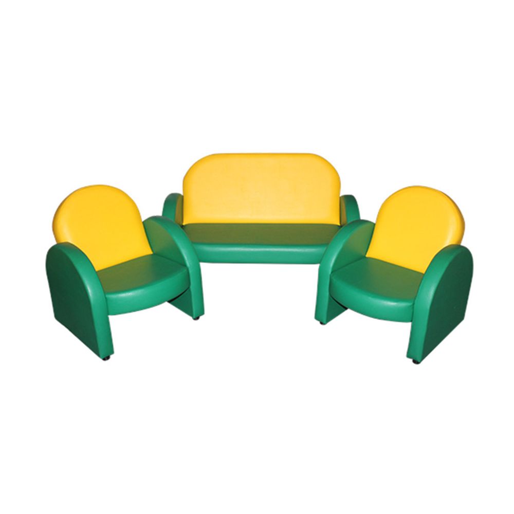 Комплект мягкой игровой мебели «Малыш» зелено-желтый